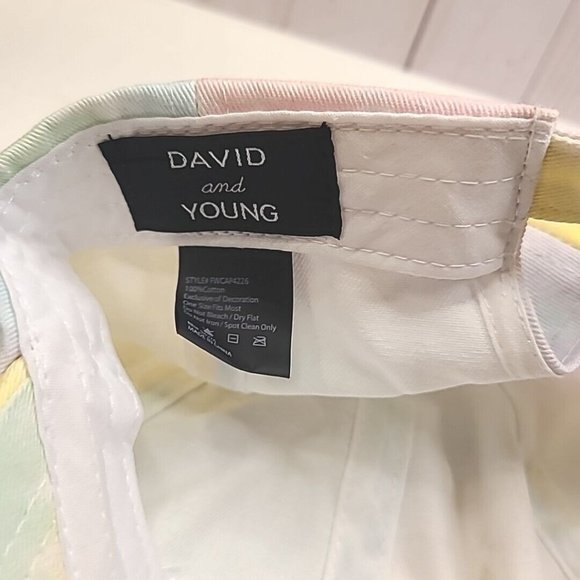 David And Young Women's Haus Party Embroidered Baseball Cap Pastel Tie Dye w Tag - Picture 7 of 9